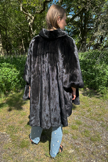 Sort mink kappe - Vintage